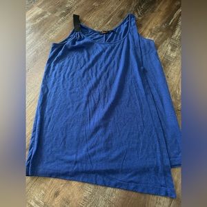 Dex slanted blue tank top